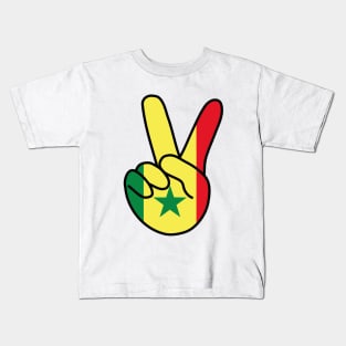 Senegal Flag V Sign Kids T-Shirt